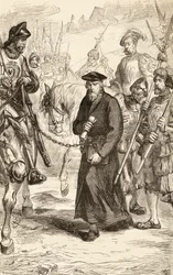 Hieronymus av Prag i kedjor på väg till fängelset, ca 1865 (trästick)
